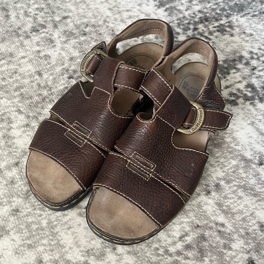 Vintage Dr. Martens Made in England Brown Leather Fisherman Sandals Men’s US 14